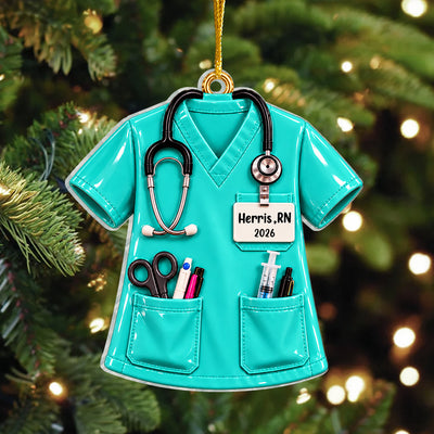 New Registered Nurse Graduation - Personalized Ornament, Custom Name And Year Graduation Nurse Ornament
