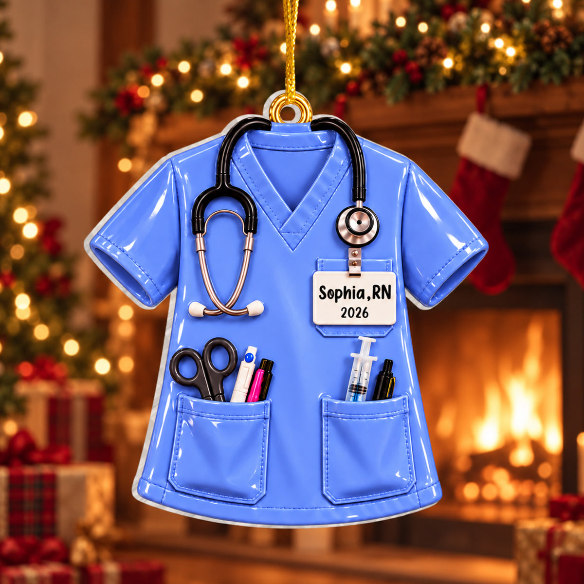 New Registered Nurse Graduation - Personalized Ornament, Custom Name And Year Graduation Nurse Ornament