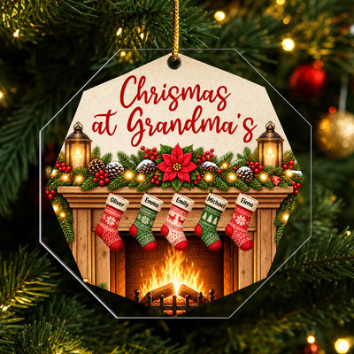 Christmas at Grandma's House - Personalized Acrylic Ornament, Christmas Gift For Grandma