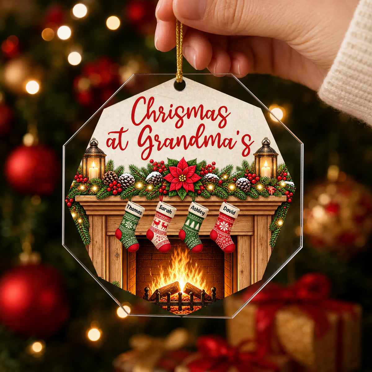 Christmas at Grandma's House - Personalized Acrylic Ornament, Christmas Gift For Grandma