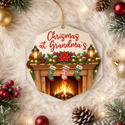 Christmas at Grandma's House - Personalized Acrylic Ornament, Christmas Gift For Grandma