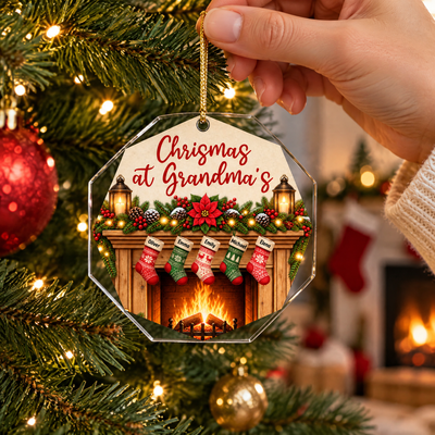 Christmas at Grandma's House - Personalized Acrylic Ornament, Christmas Gift For Grandma