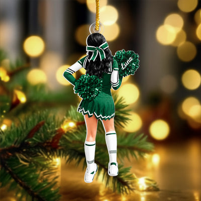 Celebrating the Energy, the Team Spirit & the Memories She’ll Never Forget - Personalized Acrylic Ornament, Custom Name Cheer Ornament