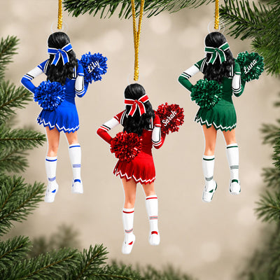 Celebrating the Energy, the Team Spirit & the Memories She’ll Never Forget - Personalized Acrylic Ornament, Custom Name Cheer Ornament