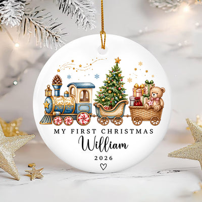 Personalized Custom First Christmas Ceramic Ornament