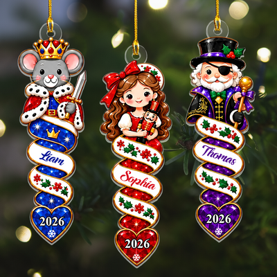Custom Name & Year, Clara, Mouse King & Sugar Plum Fairy Ballet Tree Decoration, Personalized Nutcracker Christmas Acrylic Ornament