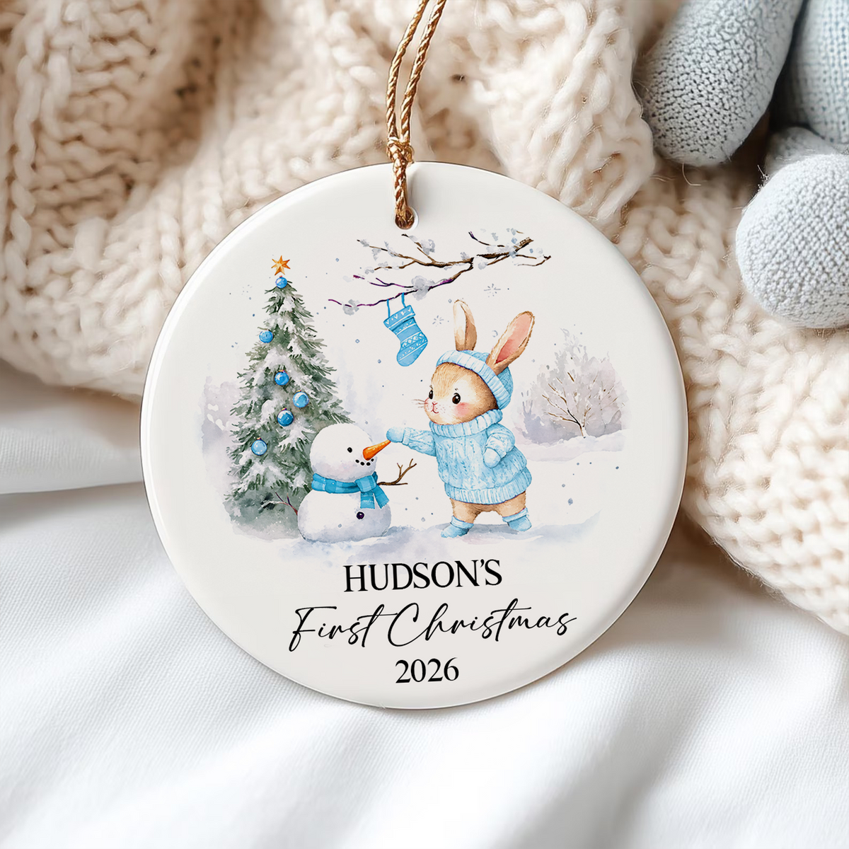 Baby’s First Christmas- Personalized Ceramic Ornament, Custom Newborn Keepsake Gift, Baby Boy or Girl Gift, Baby Girl Ornament