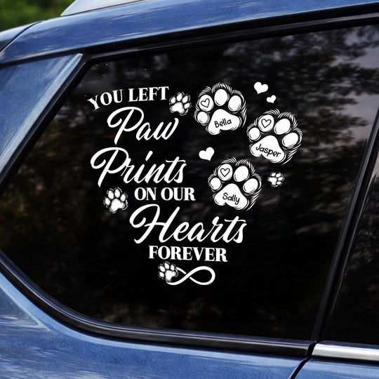 Forever Loved Forever In Our Hearts – Personalized Decal, Custom Pet Loss Memorial Car Decal