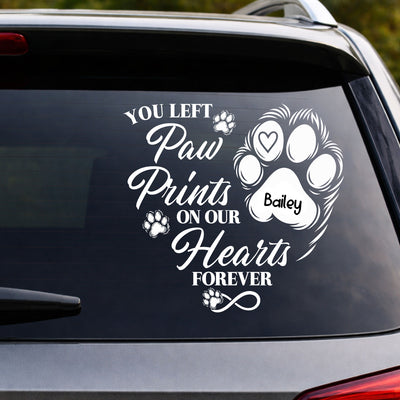 Forever Loved Forever In Our Hearts – Personalized Decal, Custom Pet Loss Memorial Car Decal