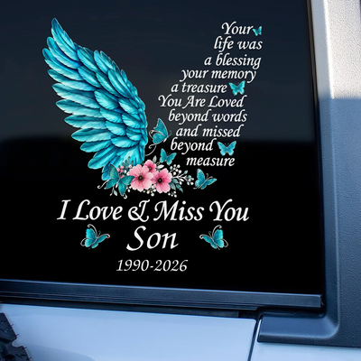I Love & Miss You - Personalized Decal, Memorial Gift for Lost Family Member, Remembrance Gift