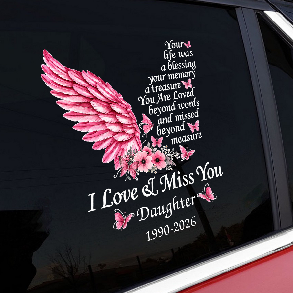 I Love &amp; Miss You - Personalized Decal, Memorial Gift for Lost Family Member, Remembrance Gift