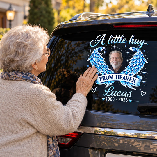 A Little Hug From Heaven - Personalized Decal, Memorial Gift For Loss Of Loved One