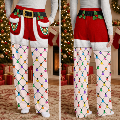 Loud Of Laugh Christmas - Personalized Pajama Pants, Funny Christmas Pajama Pants, Custom Soft Poly Holiday Lounge
