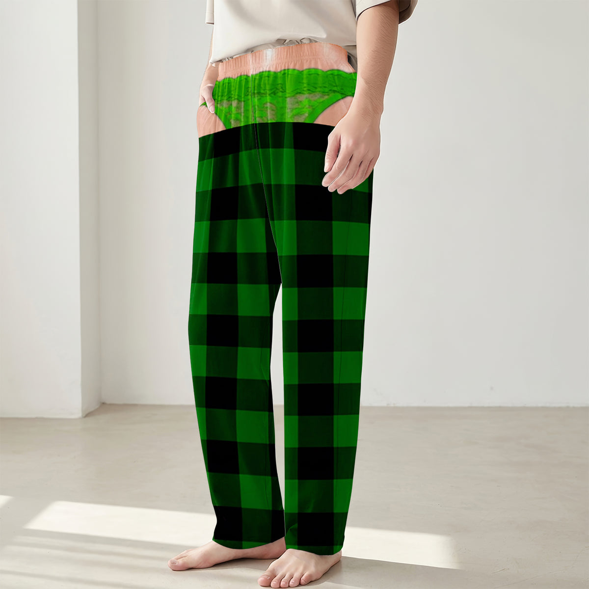 Peek-A-Boo Christmas - Personalized Pajama Pants, Custom Christmas Pattern Pajama Pants, Gift for Her