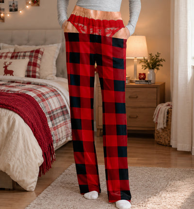Peek-A-Boo Christmas - Personalized Pajama Pants, Custom Christmas Pattern Pajama Pants, Gift for Her