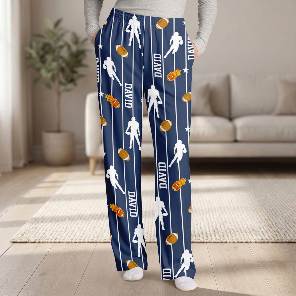 Game Mode ON - Personalized Pajama Pants, Gift For Football Lovers, Sport Lovers Pajama Pants Gift