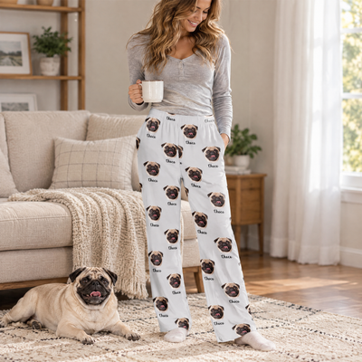 Our Little Family - Personalized Pajama Pants, Custom Photo Couple & Dog Pajama Pants, Gift For Pet Lovers