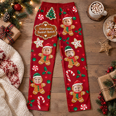 Grandma's Sweet Bath - Personalized Pajama Pants, Custom Photo Christmas Gift For Grandma, Mom