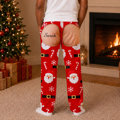 Jingle All The Way - Personalized Pajama Pants, Custom Wife Name Funny Christmas Pajama Pants