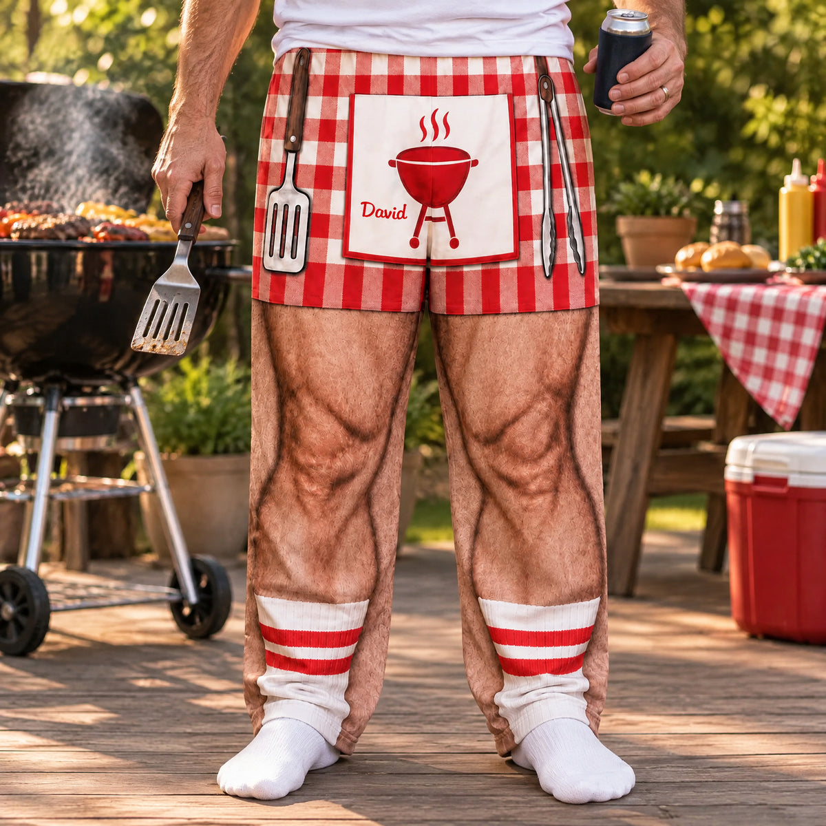 The Best Grill Master Dad - Personalized Pajama Pants, Funny Hairy Legs Pajama Pants Gift For Dad, BBQ Lovers