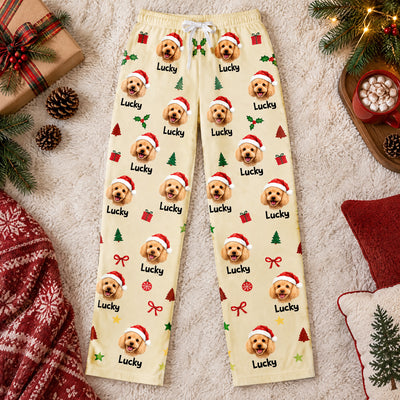 Custom Pet Photo Christmas - Personalized Pajama Pants, Gift for Pet Lovers