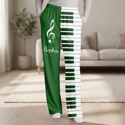 All I Need Is Piano - Personalized Pajama Pants, Piano, Keyboard Music Custom Name, Gift For Musician, Pianist
