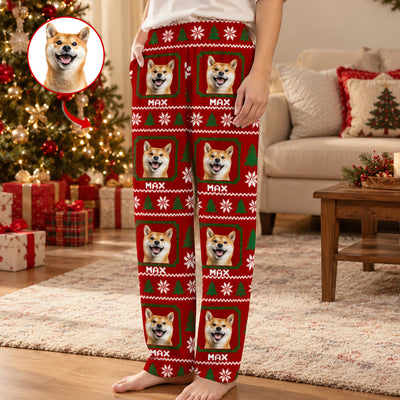 Custom Pet Face Ugly Christmas Style - Personalized Pajama Pants, Gift for Pet Lovers