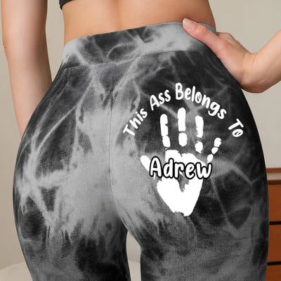 This Ass Belongs To My Man - Personalized Leggings, Funny Gift For Woman, Gift For Her