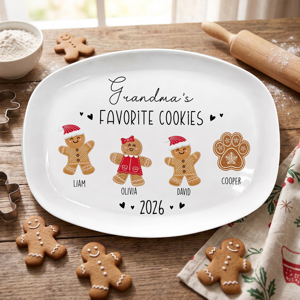 Grandma's Favorite Cookies - Personalized Platter, Grandma's Favorite Cookies Plate, Family Platter