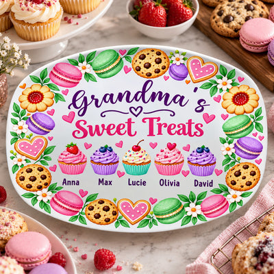 Grandma's Sweet Treats - Personalized Platter, Grandma Gift, Nana Home Decor