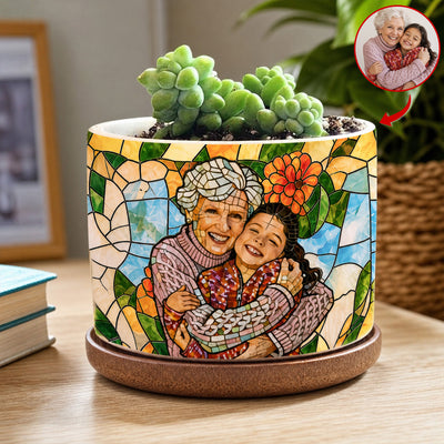 A Little Garden Filled With The People You Love Most - Personalized Plant Pot, Custom Photo Flower Gift