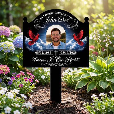 Gone From Our Sight, Never From Our Love - Personalized Plaque Stake, Memorial Gift For Loss Of Loved One