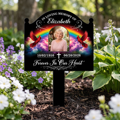 Gone From Our Sight, Never From Our Love - Personalized Plaque Stake, Memorial Gift For Loss Of Loved One