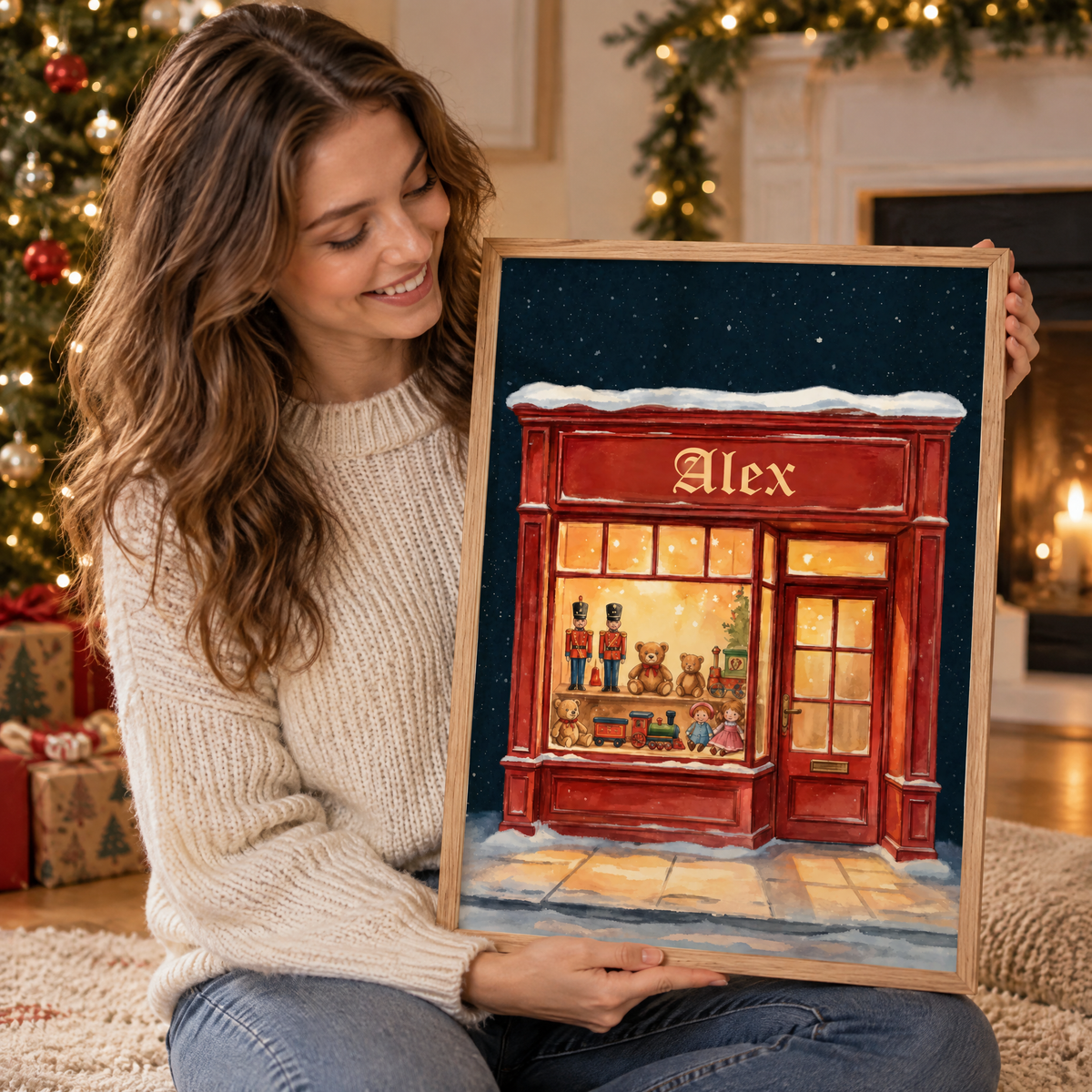 Personalized Winter Toy Shop Poster - Nostalgic Christmas Decor