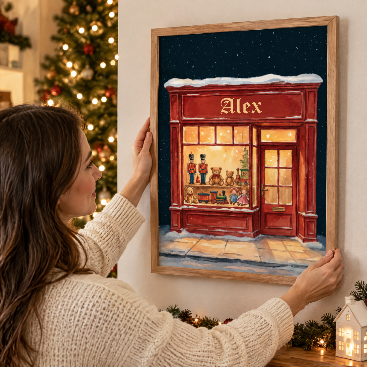 Personalized Winter Toy Shop Poster - Nostalgic Christmas Decor