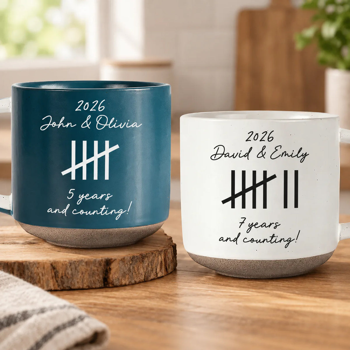 Still Counting the Years, Still Choosing You - Personalized Pottery Mug, Custom Anniversary Wedding Gifts For Couple