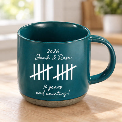 Still Counting the Years, Still Choosing You - Personalized Pottery Mug, Custom Anniversary Wedding Gifts For Couple