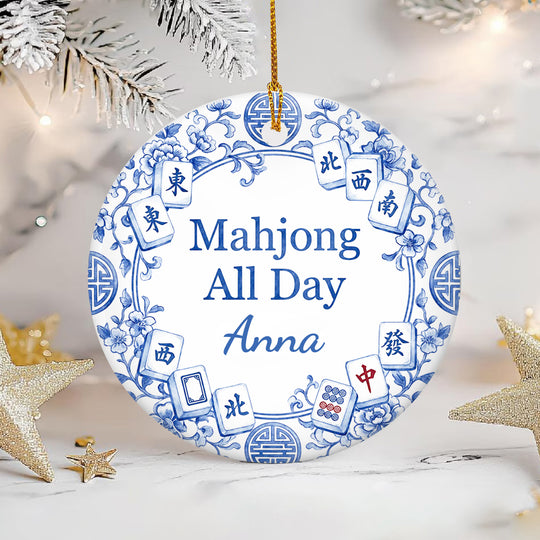 Chinoiserie Mahjong - Elegant Personalized Ornament