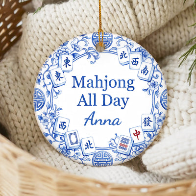 Chinoiserie Mahjong - Elegant Personalized Ornament
