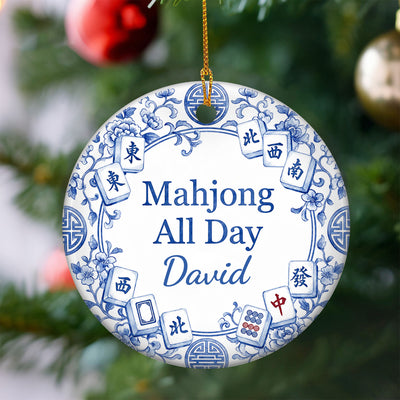 Chinoiserie Mahjong - Elegant Personalized Ornament