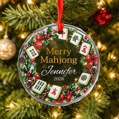 Merry Mahjong - Personalized Holiday Ornament for Mahjong Lovers