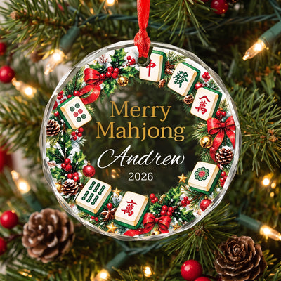 Merry Mahjong - Personalized Holiday Ornament for Mahjong Lovers