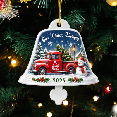 Family Winter Journey - Personalized Acrylic Ornament, Family Christmas Home Decor
