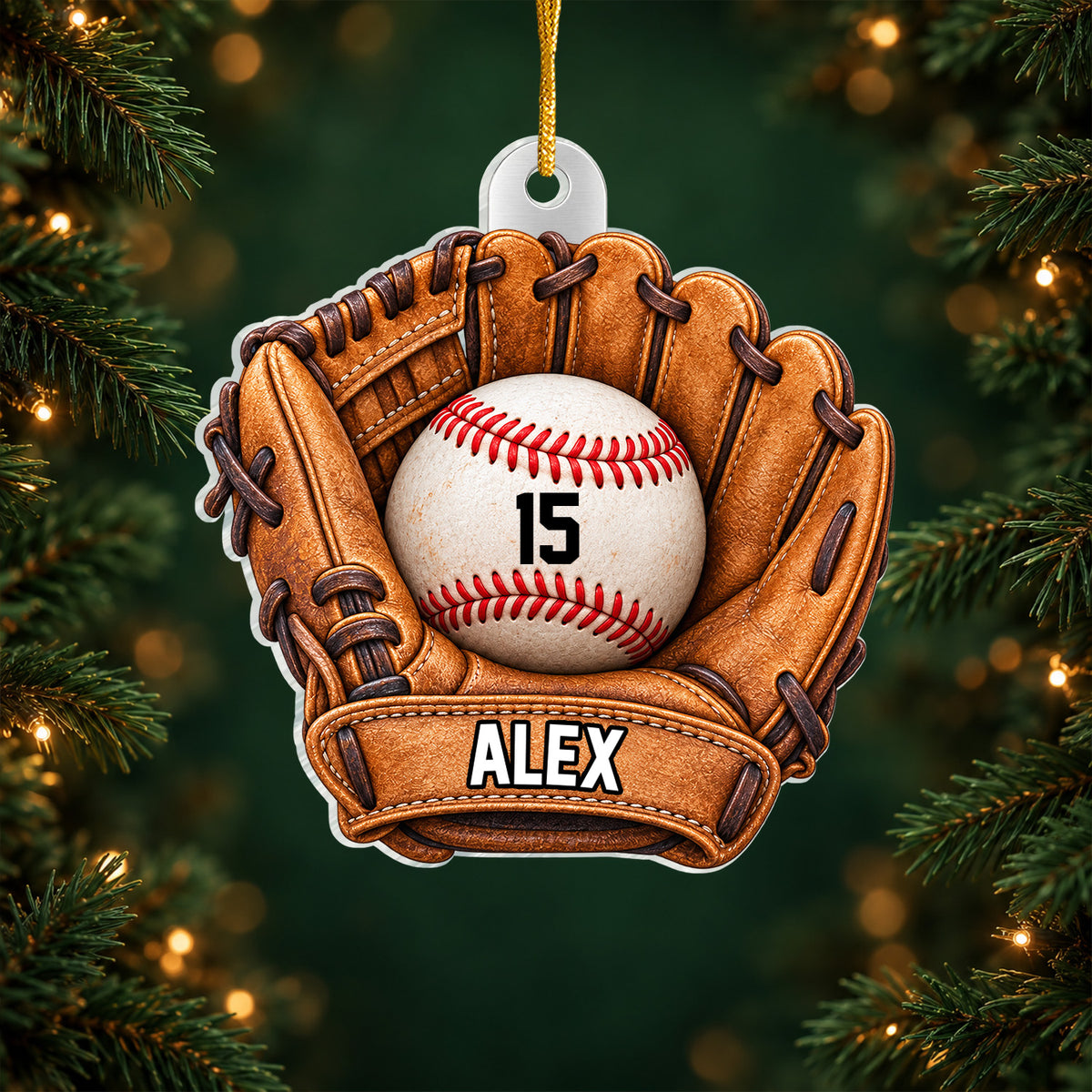 A Glove Full Of Dreams - Personalized Acrylic Ornament, Custom Name And Number Player Baseball Ornament, Christmas Gift