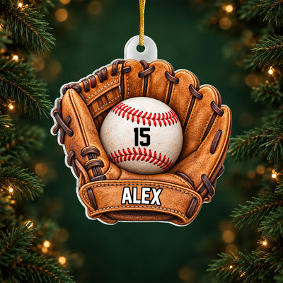 A Glove Full Of Dreams - Personalized Acrylic Ornament, Custom Name And Number Player Baseball Ornament, Christmas Gift