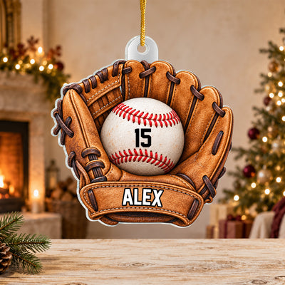A Glove Full Of Dreams - Personalized Acrylic Ornament, Custom Name And Number Player Baseball Ornament, Christmas Gift