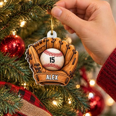 A Glove Full Of Dreams - Personalized Acrylic Ornament, Custom Name And Number Player Baseball Ornament, Christmas Gift