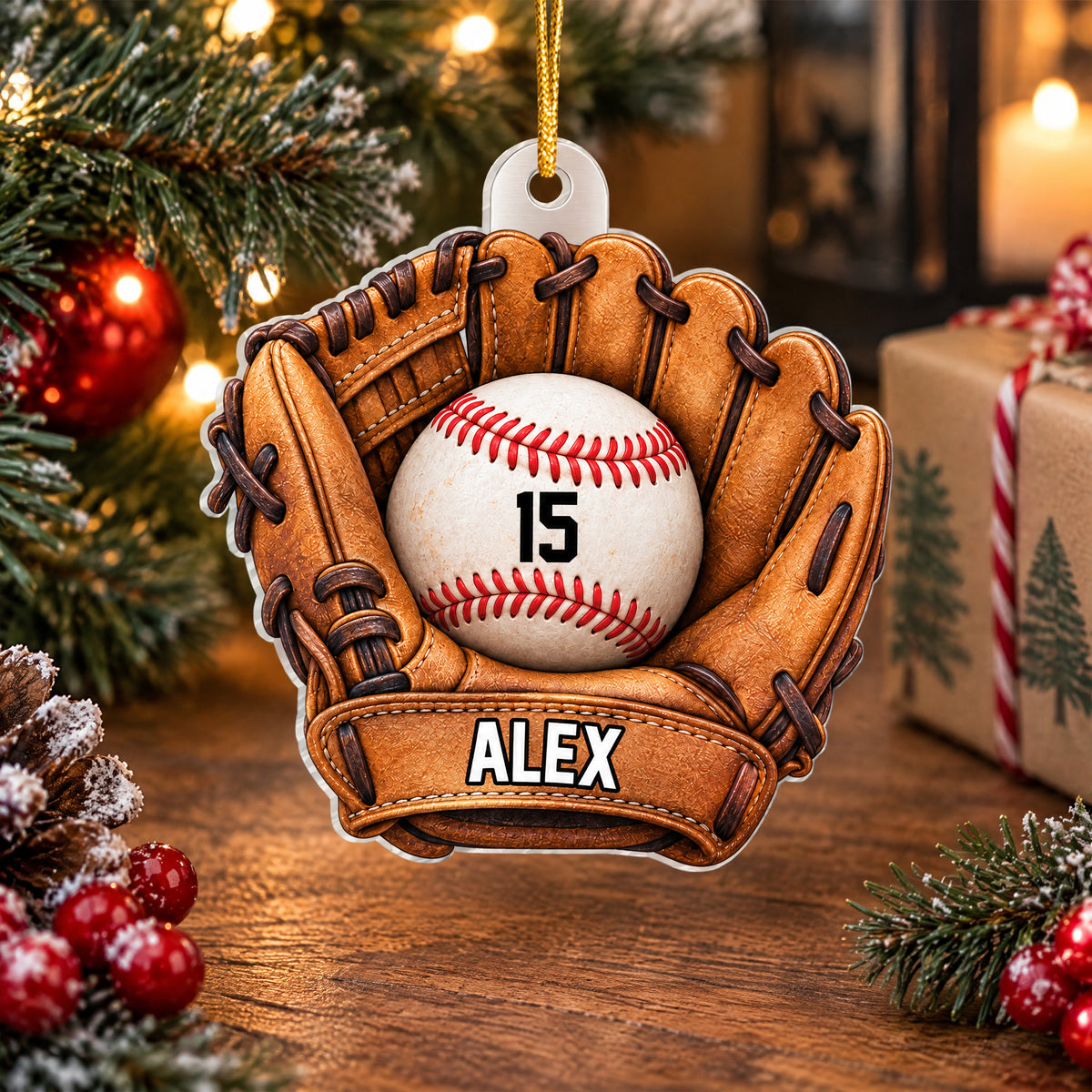 A Glove Full Of Dreams - Personalized Acrylic Ornament, Custom Name And Number Player Baseball Ornament, Christmas Gift