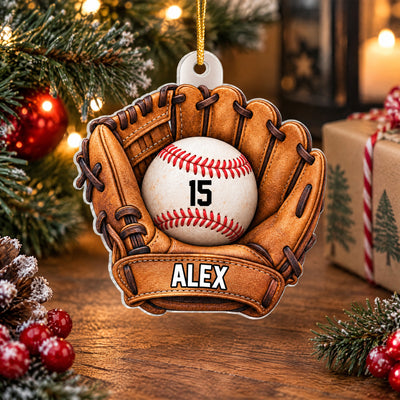 A Glove Full Of Dreams - Personalized Acrylic Ornament, Custom Name And Number Player Baseball Ornament, Christmas Gift