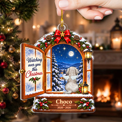 Watching Ever You This Christmas - Personalized Acrylic Ornament, Heavenly Window Memorial Ornament